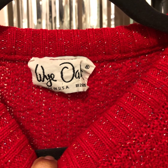 Vintage Oversized Red Sparkly Sweater - Picture 4 of 5